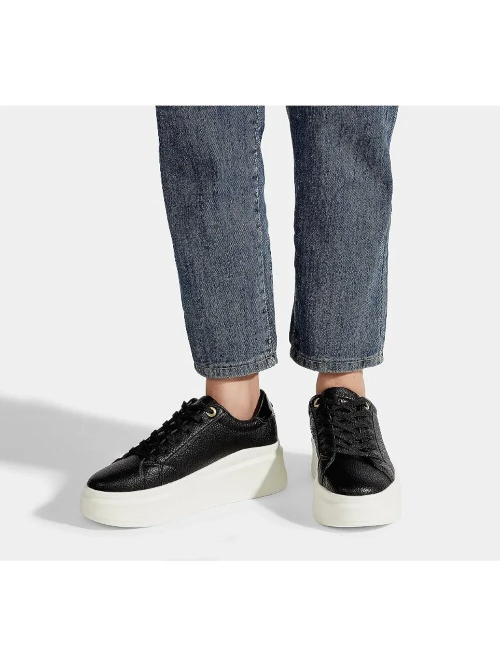 🆕Women's Black Platform Fashion Sneakers Classic Low Top Thick Sole Casual